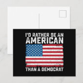 民主党員よりアメリカ人でありたい ポストカード (正面/裏面)