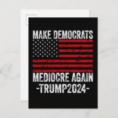 民主党員を再びトランプ2024を平凡にする インビテーションポストカード (正面/裏面)