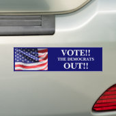 民主党員を投票して下さい!! バンパーステッカー (車上)