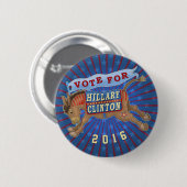 民主党員ヒラリー・クリントンの大統領の2016年のろば2 缶バッジ (正面&裏面)