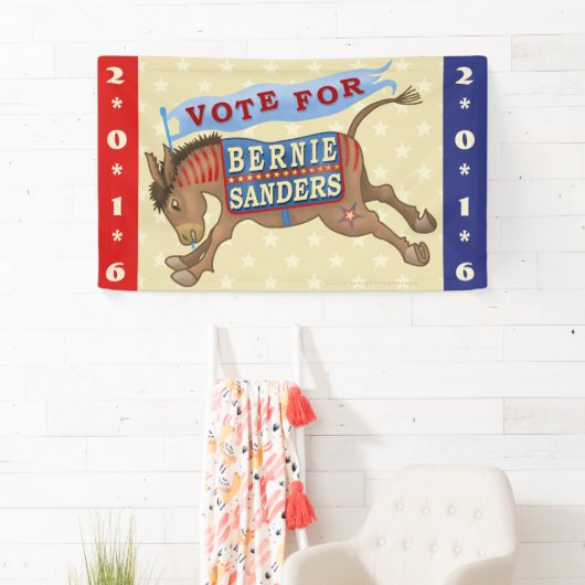 民主党員ベルニーの研摩機の大統領の2016年のろば 横断幕 (インサイチュ)