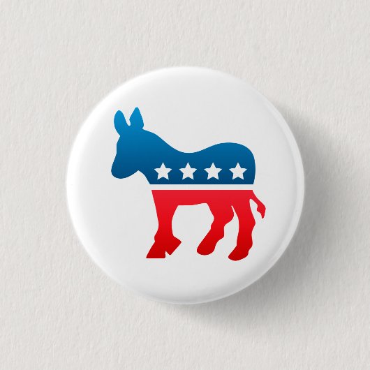 民主党員ボタン 缶バッジ (正面)