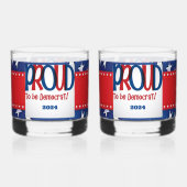 民主党員誇りを持ったになる ウイスキーグラス (正面)