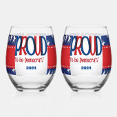 民主党員誇りを持ったになる ステムなしワイングラス (裏面)