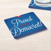民主党員 スクエアペーパーコースター (アングル)