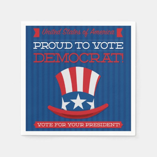 民主党員 スタンダードカクテルナプキン (正面)