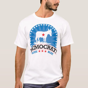 民主党員! 投票青! Tシャツ