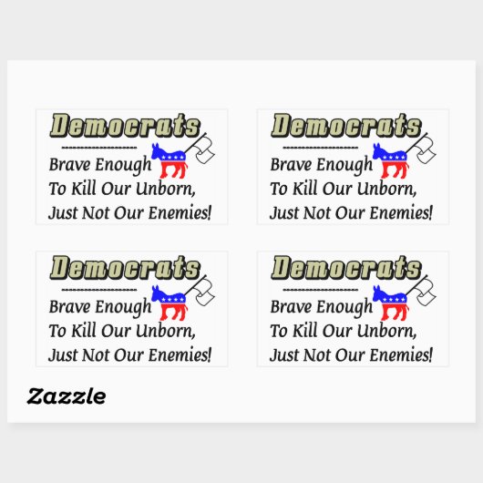 民主党員:生まれつき我々を殺すのに十分な勇気 長方形シール (シート)