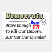 民主党員：生まれつき我々を殺すのに十分な勇気 長方形シール (正面)