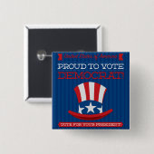 民主党員 缶バッジ (正面&裏面)