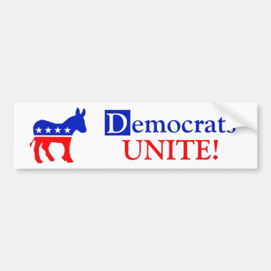 民主党団結! バンパーステッカー (正面)