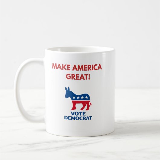 民主党支持者 デモクラシー推進 コーヒーマグ コーヒーマグカップ (左)
