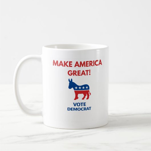 民主党支持 民主主義コーヒーマグ コーヒーマグカップ (左)