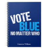民主党政権の党は誰でも青くカスタム投票する ノートブック (正面)