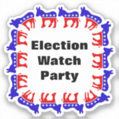 民主党選挙監視パーティー シール (正面)