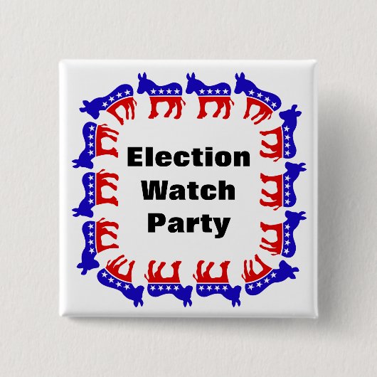 民主党選挙監視パーティー 缶バッジ (正面)