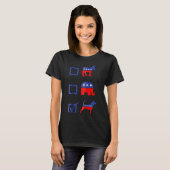 民主党 共和党 投票 犬 Tシャツ (正面フル)