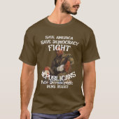民主党 危険 トランプ 白 象徴 健康管理 ヘルスケア Tシャツ (正面)
