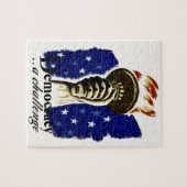 民主化が挑戦し、自由の聖火を掲げたポスター ジグソーパズル (横)