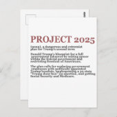 民主化推進アンチプロジェクト2025共和党トランプ ポストカード (正面/裏面)
