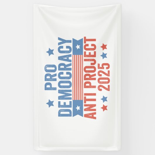 民主化推進アンチプロジェクト2025共和党トランプ 横断幕 (縦)