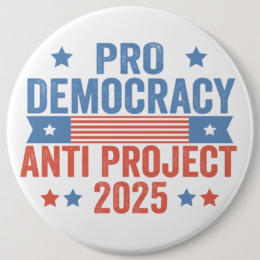 民主化推進アンチプロジェクト2025共和党トランプ 缶バッジ (正面)