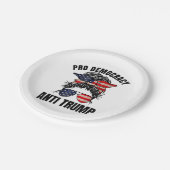 民主化推進 – アンチトランプ乱交バンアメリカン国旗 ペーパープレート (アングル)