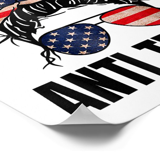 民主化推進 – アンチトランプ乱交バンアメリカン国旗 ポスター (角)