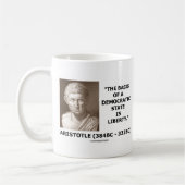 民主国の基礎は自由の引用文です コーヒーマグカップ (左)