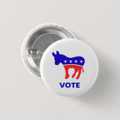民主的なパーティーのロゴと編集可能な投票文字 缶バッジ (正面&裏面)