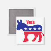 民主的なロバとキャプション：投票！ マグネット (正面/裏面)