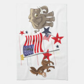 民主的なロバと共和党の象 キッチンタオル (縦)