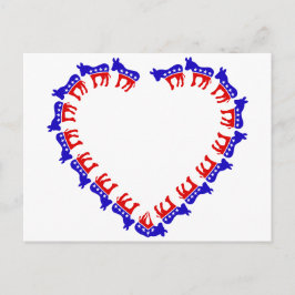 民主的なロバのハート ポストカード