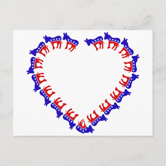 民主的なロバのハート ポストカード (正面)