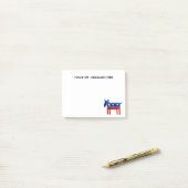 民主的なロバの名前をカスタムするまたはメッセージ ポストイット (デスク上)