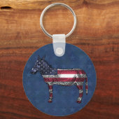 民主的なロバ・キーチェーン キーホルダー (正面)