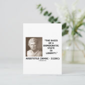 民主的な州の基礎は自由引用文 ポストカード (スタンド正面)