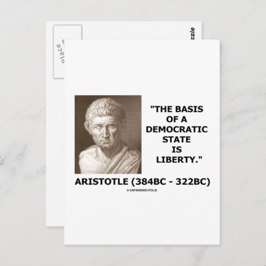 民主的な州の基礎は自由引用文 ポストカード (正面/裏面)