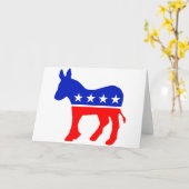 民主的パーティー政治エンブレム(ロバ) カード (黄色い花)