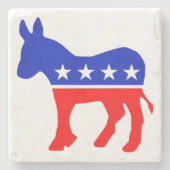 民主的パーティー政治エンブレム（ロバ） ストーンコースター (正面)