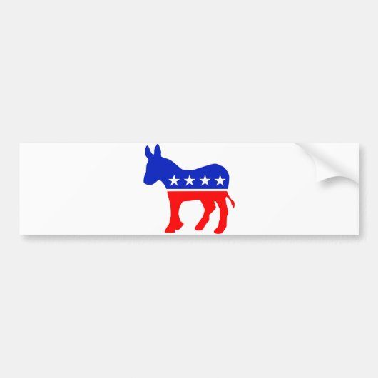 民主的パーティー政治エンブレム（ロバ） バンパーステッカー (正面)