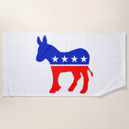 民主的パーティー政治エンブレム（ロバ） ビーチタオル