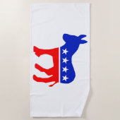 民主的パーティー政治エンブレム（ロバ） ビーチタオル (正面)