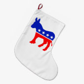 民主的パーティー政治エンブレム(ロバ) ラージクリスマスストッキング (正面 (吊り時))