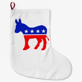 民主的パーティー政治エンブレム（ロバ） ラージクリスマスストッキング
