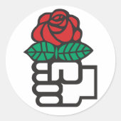 民主社会主義(第一とバラ記号) ラウンドシール (正面)