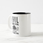 民事おもしろいエンジニアリングGag技術大学院生 ツートーンマグカップ (正面左)