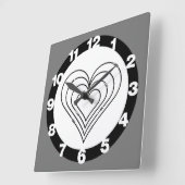 民事エンジニアリングハート スクエア壁時計 (傾斜)