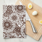 民俗オーナメントが付いている台所タオル キッチンタオル (四つ折り)