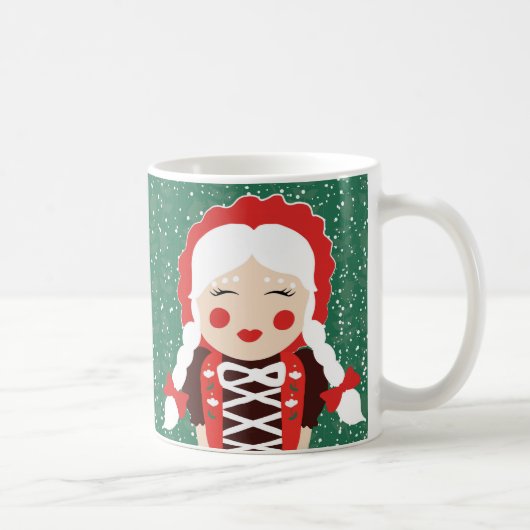 民俗クロースSnowy Happy Holidaysサンタ夫人のマグ コーヒーマグカップ (右)